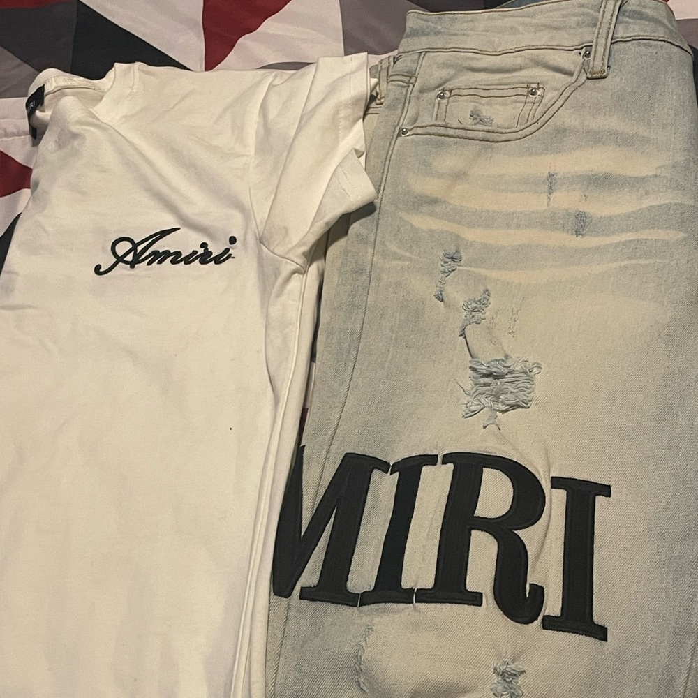 Amiri outfit jeans new wit out tag shirt used need to b dry clean 10/10 perfect
